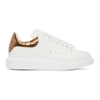 ALEXANDER MCQUEEN WHITE & ROSE GOLD CROC OVERSIZED SNEAKERS