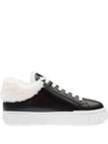 MIU MIU SHEARLING-LINED LACE-UP SNEAKERS