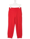 Balmain Embossed-logo Track Trousers In Red