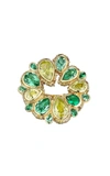 ANABELA CHAN 18K YELLOW GOLD EMERALD PAVE PANETTONE RING