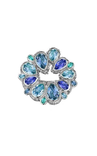 Anabela Chan Women's Panettone 18k White Gold Sapphire; Diamond Ring In Blue