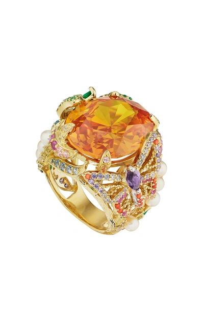 Anabela Chan Women's Swallowtail 18k Yellow Gold Multi-stone Ring In Orange