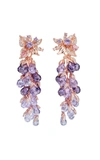 ANABELA CHAN 18K ROSE GOLD AMETHYST CORALBELL EARRINGS