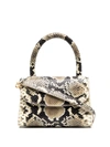 BY FAR SNAKE-SKIN LEATHER BAG