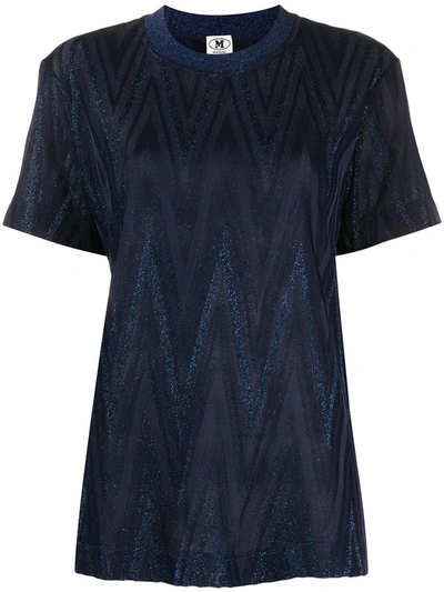 M Missoni Zig-zag Pattern Knit Top In Blue