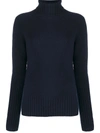 Drumohr Turtleneck Lambswool Jumper In Dark Blue