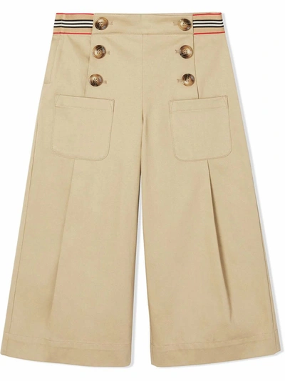 Burberry Kids' Honey Cotton Trousers In Beige