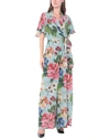Dolce & Gabbana Floral Print Silk Wide Leg Jumpsuit In Blue