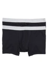 Hanro Essentials Two-pack Stretch-cotton Boxer Briefs In Black