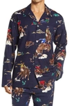 Polo Ralph Lauren Men's Printed Cotton Flannel Pajama Shirt In Cowboy Print