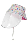 ANDY & EVAN REVERSIBLE HEART PRINT BUCKET HAT WITH REMOVABLE SHIELD,S2051168