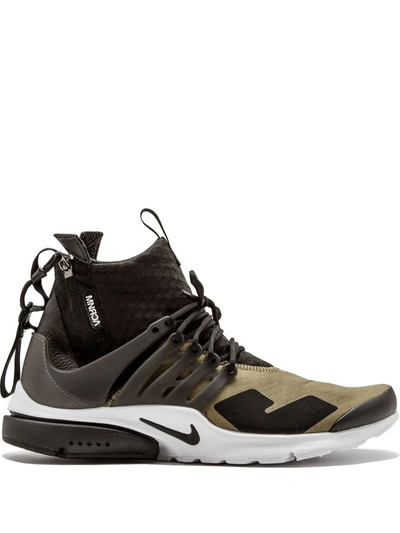 Nike X Acronym Air Presto Mid "medium Olive" Sneakers In Black