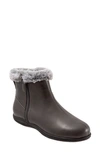 SOFTWALKR HELENA LEATHER BOOTIE WITH FAUX-FUR TRIM,S1950-072