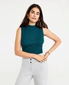 ANN TAYLOR RIBBED MOCK NECK SWEATER SHELL TOP,538748