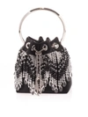 JIMMY CHOO BON BON CRYSTAL TOTE BAG IN BLACK