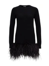 SAINT LAURENT SAINT LAURENT FEATHER HEM DRESS