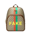Gucci Men's Gg Supreme Fake/not Medium Backpack In Multicolour