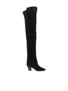 SAINT LAURENT ALMOND-TOE KNEE-HIGH BOOTS