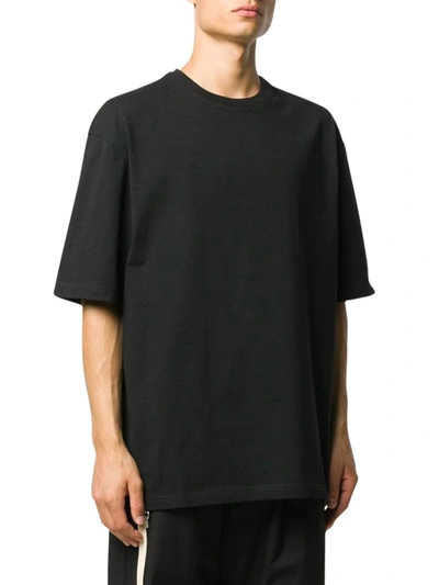 Bottega Veneta Logo Embroidered Cotton Jersey T-shirt In Black