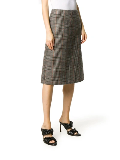 Prada Houndstooth-pattern Pencil Skirt In Multicolour