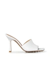 Bottega Veneta Rubber Sole Leather Stretch Mule Sandal Optic White In White