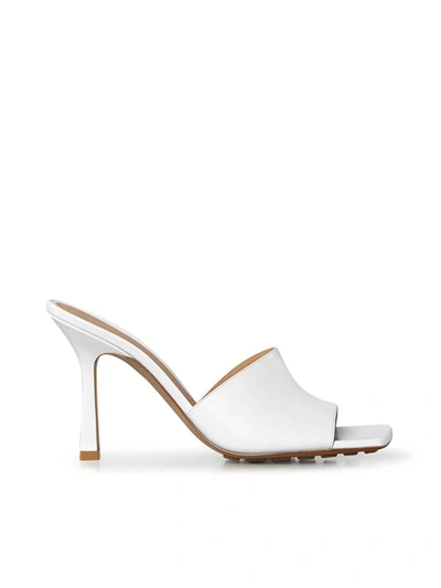 Bottega Veneta Rubber Sole Leather Stretch Mule Sandal Optic White