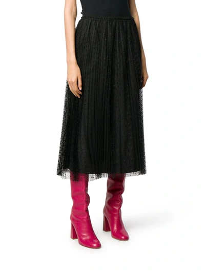 Red Valentino Redvalentino Dotted Tulle Midi Skirt In Blue