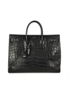 Saint Laurent Large Sac De Jour Crocodile-embossed Tote Bag In Black