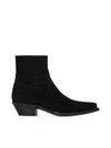 Saint Laurent Black Suede Lukas Zip Boots In Black