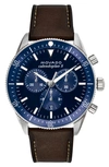MOVADO HERITAGE CHRONO LEATHER STRAP WATCH, 42MM,3650061