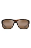 Maui Jim Southern Cross Polarized Square Wrap Sunglasses, 63mm In Tortoise/ Hcl Bronze Gradient