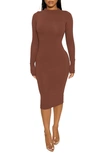 NAKED WARDdressing gown THE NW LONG SLEEVE MIDI DRESS,NW-D0316