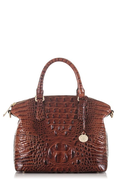 Brahmin Duxbury Croc Embossed Leather Satchel In Pecan