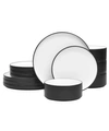 Noritake Colortex Stone 12-piece Dinnerware Set, Service For 4 In Black