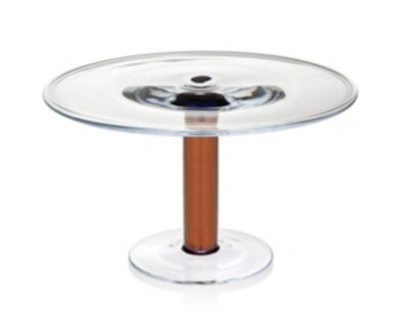 Godinger Novo Madril Copper 12.5" Cake Stand In Clear