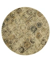 Karastan Elements Treviso Grey 8' X 8' Round Area Rug In Beige