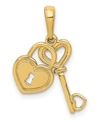 Macy's Key And Heart Shaped Lock Pendant In 14k Yellow Gold In Gold