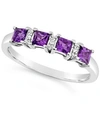 Macy's Gemstone And Diamond Accent Ring In Sterling Silver In Amethyst