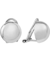 Macy's Polished Button Clip-on Earrings In White Gold