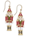 Charter Club Gold-tone Epoxy Nutcracker Drop Earrings, Created For Macy's In Gold