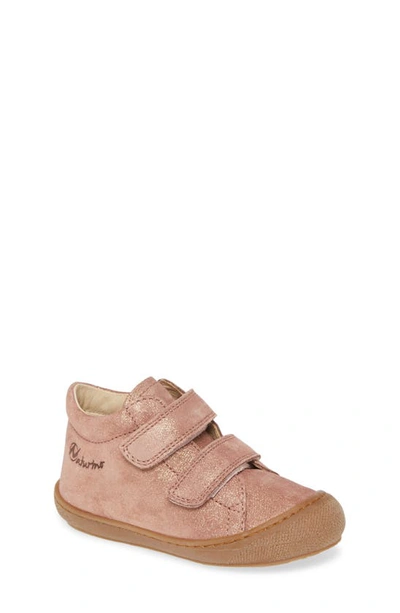 Naturino Kids' Cocoon Sneaker In Rosa Antico Glitter Suede