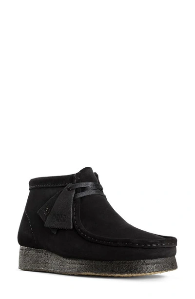 Clarksr Originals Wallabee Chukka Boot In Black Suede