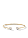David Yurman 18kt Yellow Gold 7mm Solari Diamond Cuff In Gold