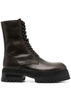 ANN DEMEULEMEESTER LEATHER LACE-UP BOOTS