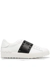 Valentino Open Sneakers With Contrasting Panel And Studded Heel In White