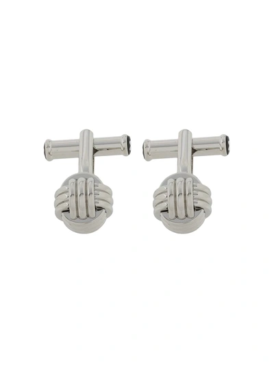 Montblanc Knot Detailing Cufflinks In Silver