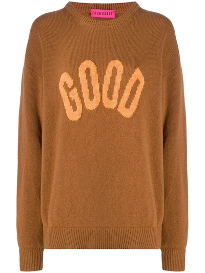 Ireneisgood Intarsia-kit Logo Jumper In Brown