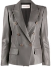 ALEXANDRE VAUTHIER LEATHER DOUBLE-BREASTED BLAZER