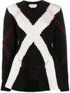 ALEXANDER MCQUEEN INTARSIA-KNIT CHECKED JUMPER