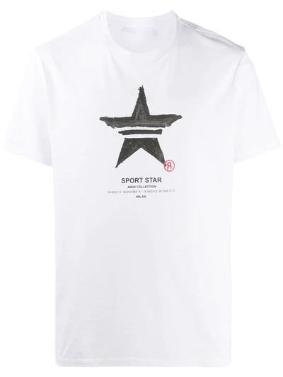 Neil Barrett Sport Star Print Cotton Jersey T-shirt In White